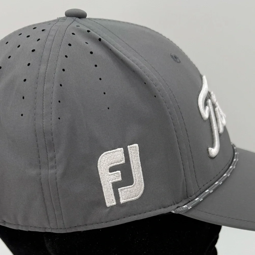Titleist Golf Tour Breezer FJ ProV1 Adjustable Hat in Charcoal Grey w White NWOT
